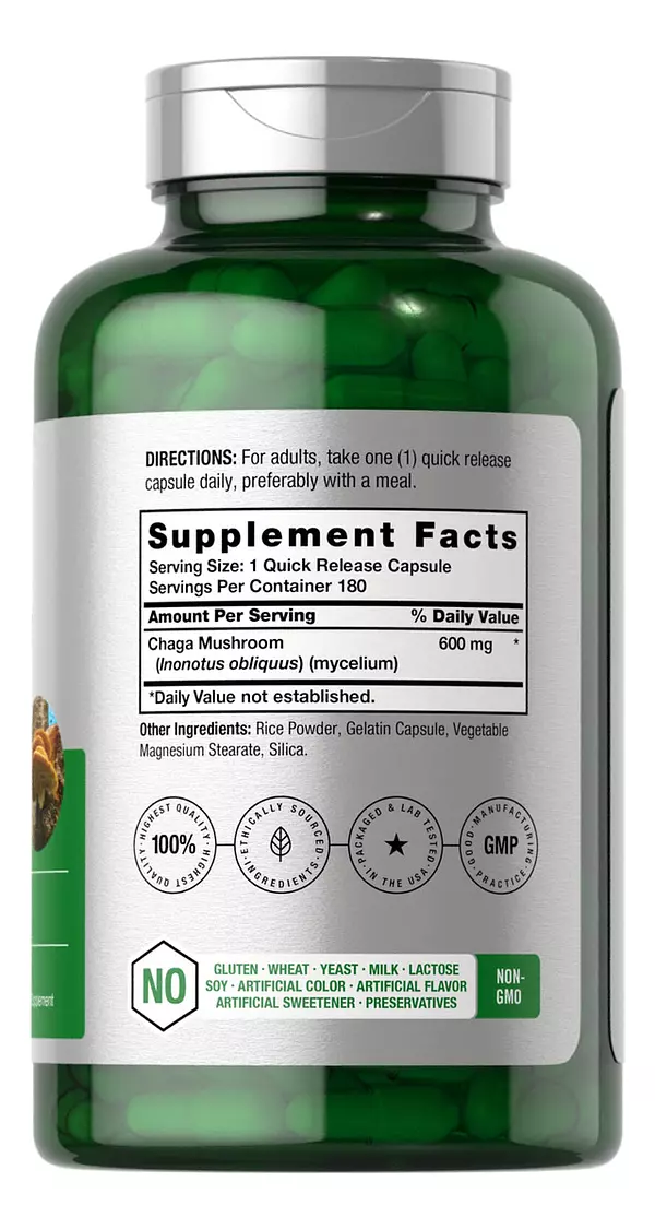 Salud y Equipamiento Médico - Hongos Chaga 600 Mg 180 Cap Horbaach 2