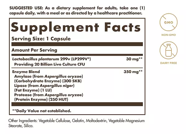Salud y Equipamiento Médico - Solgar Complejo Enzimatico Probi Plus 30 Capsulas 2
