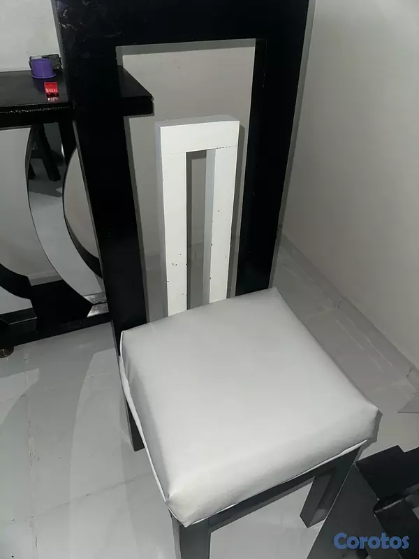 muebles y colchones - juego de comedor 4/ sillas com tope de cristal 2