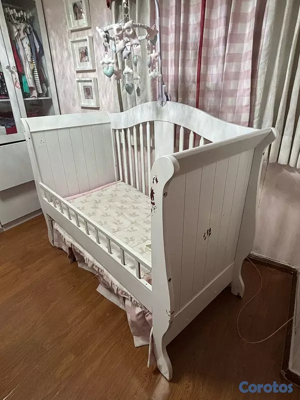 muebles - hermosa cuna de bebé,convertible según etapas, con colchón incluido 3