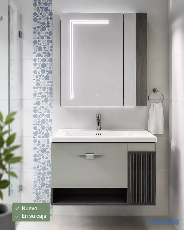 decoración y accesorios - Mueble de baño con espejo LED en venta de oportunidad 2