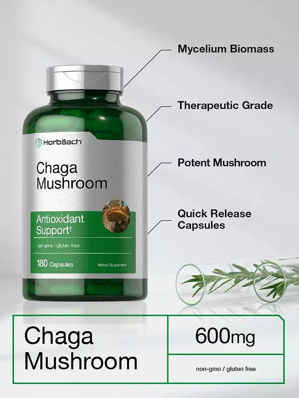 Salud y Equipamiento Médico - Hongos Chaga 600 Mg 180 Cap Horbaach 3
