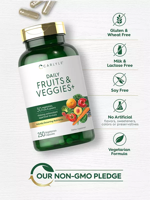 Salud y Equipamiento Médico - Suplemento De Frutas Y Verduras 250 Capsulas 5