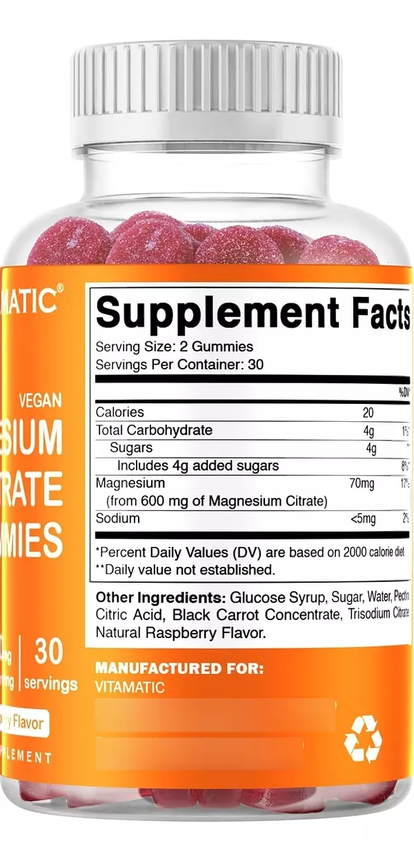 Salud y Equipamiento Médico - Gomitas De Citrato De Magnesio 600mg 60gomitas Vitamatic 3