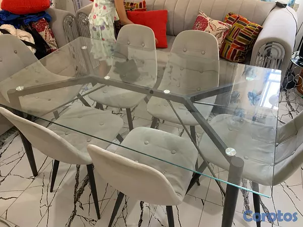 muebles y colchones - juego comedor Cristal de 6 sillas  3