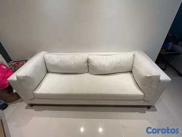 muebles y colchones - Mueble-Sofa blanco con madera (1) 3