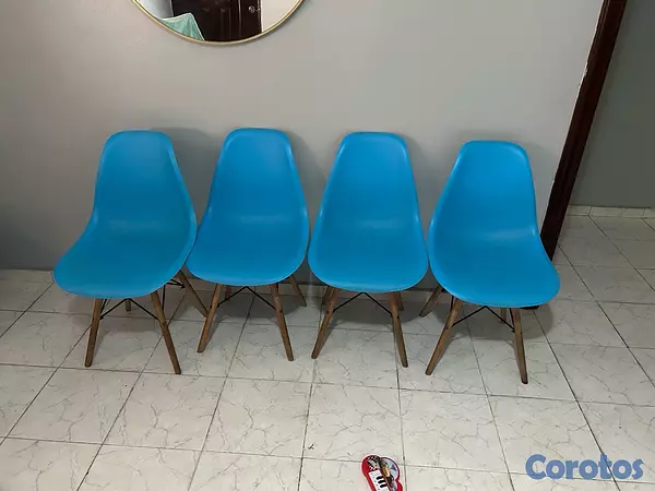 muebles y colchones - juego de comedor en cristal de 4 sillas 3