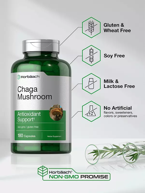 Salud y Equipamiento Médico - Hongos Chaga 600 Mg 180 Cap Horbaach 4