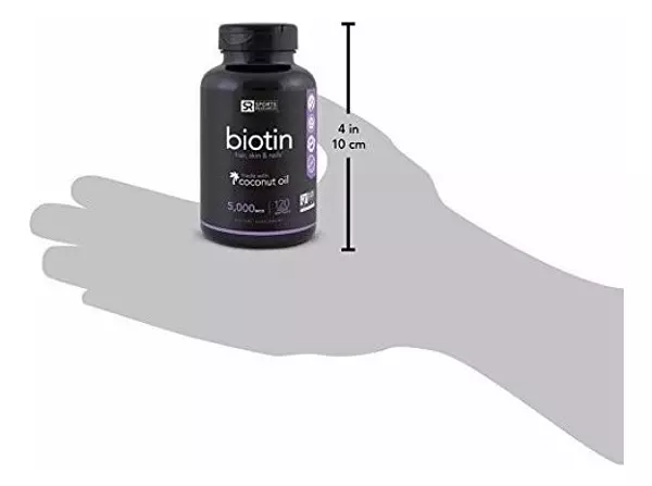 Salud y Equipamiento Médico - Biotina Alta Potencia 5000mcg Aceite Coco Sin Gluten X 120 3