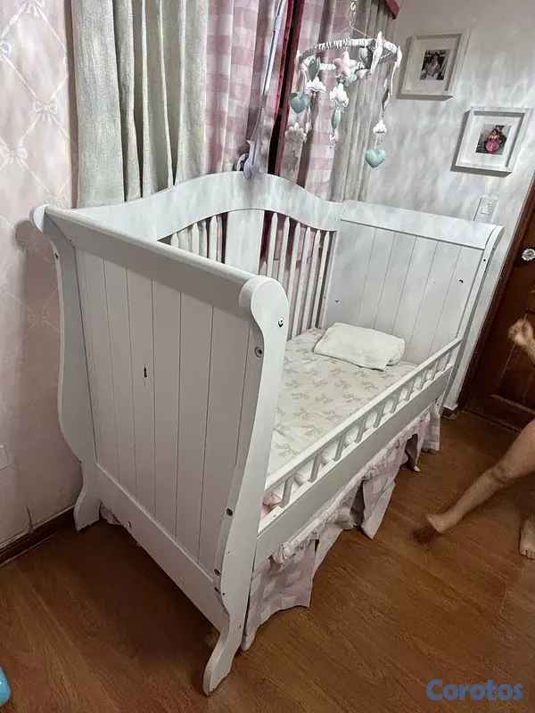 muebles - hermosa cuna de bebé,convertible según etapas, con colchón incluido 5