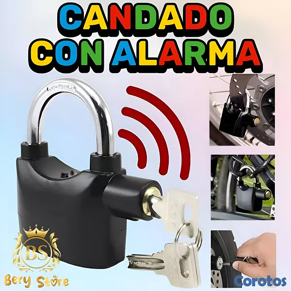 herramientas, jardines y exterior - 🎀 CANDADO CON ALARMA ANTIRROBO | CANDADO CON ALARMA PARA MOTO | CANDADO ALARMA  7