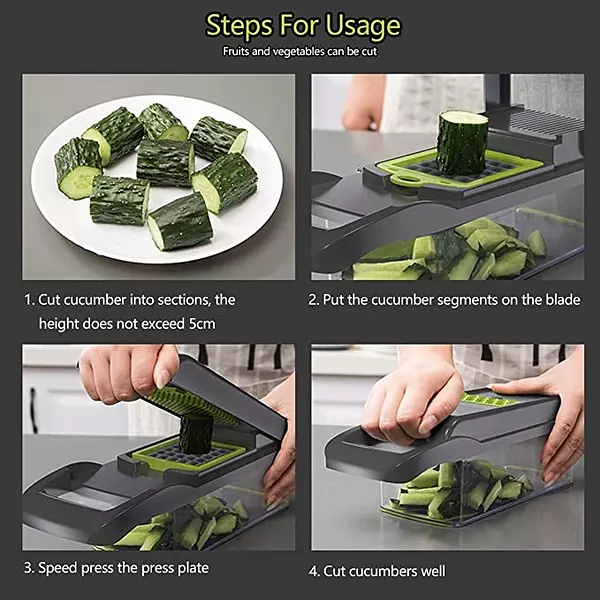 electrodomesticos - Cortadora de mandolina para cocina, multifuncional, picadora, veggie slicer 5