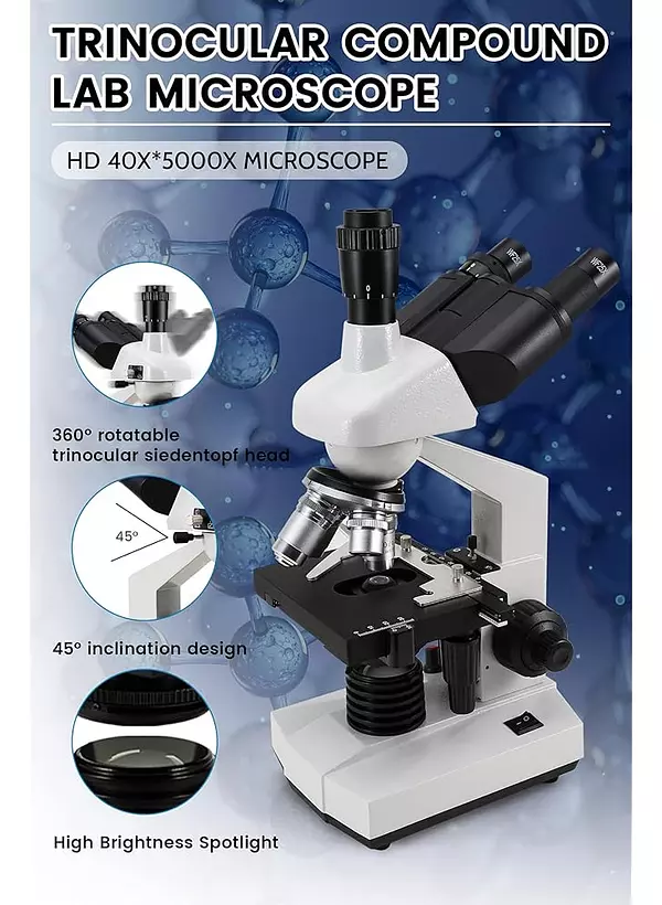 Salud y Equipamiento Médico - Crspexil 40x-5000x Microscopios Trinoculares Compuestos Trin 4