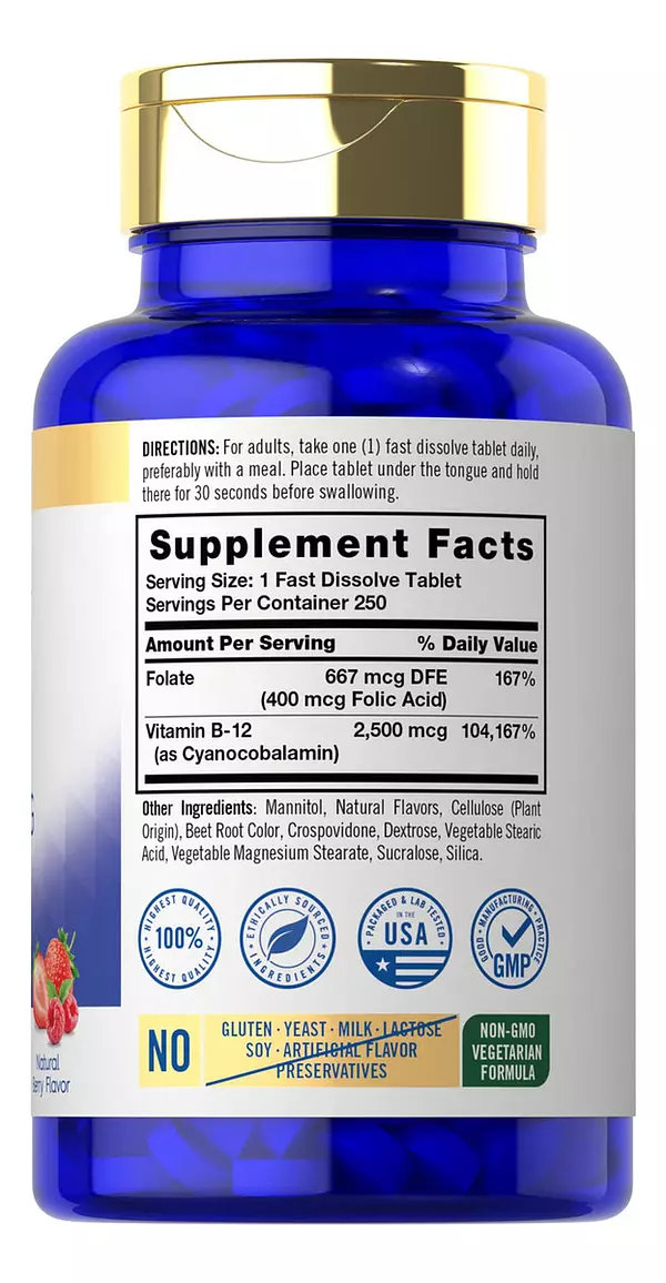 Salud y Equipamiento Médico - Vitamina B12 Sublingual 2500 Mcg-carlyle 2