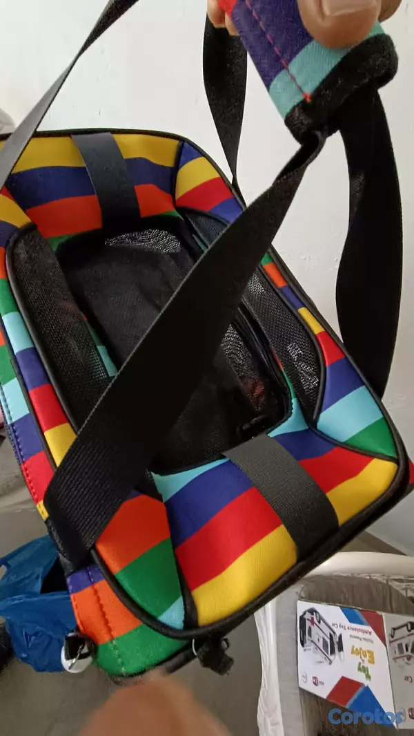 animales y mascotas - bolso transportador colorido para mascotas pequeña 9