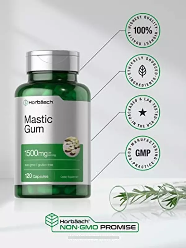 Salud y Equipamiento Médico - Mastic Gum 1500mg 100cap Horbaach 5