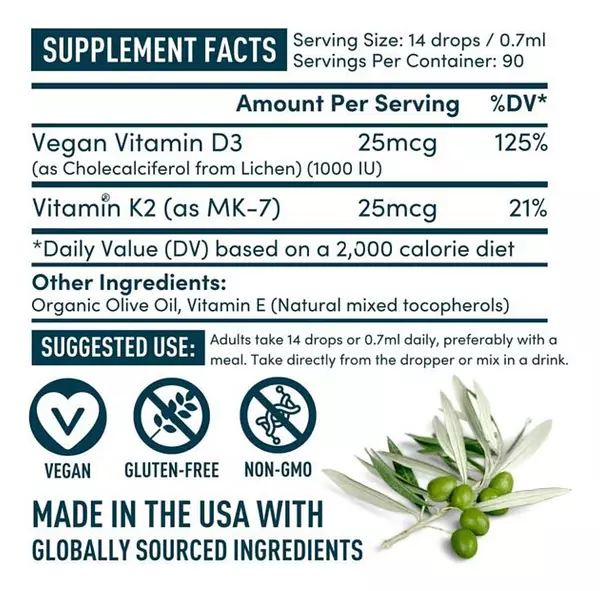 Salud y Equipamiento Médico - Vitamina D3 + K2 50 Mg  60 Ml 2