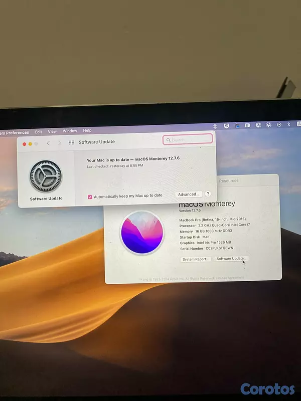 computadoras y laptops - Macbook pro mid 2015 3