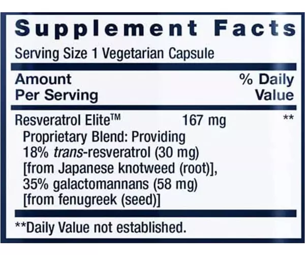 Salud y Equipamiento Médico - Resveratrol Elite 30 Cápsulas 2