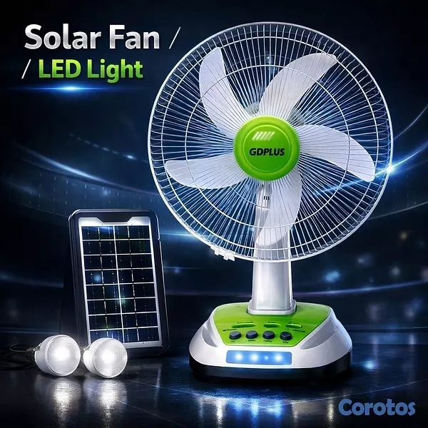 aires acondicionados y abanicos - Ventilador recargable solar nuevo — ideal para apagones 5