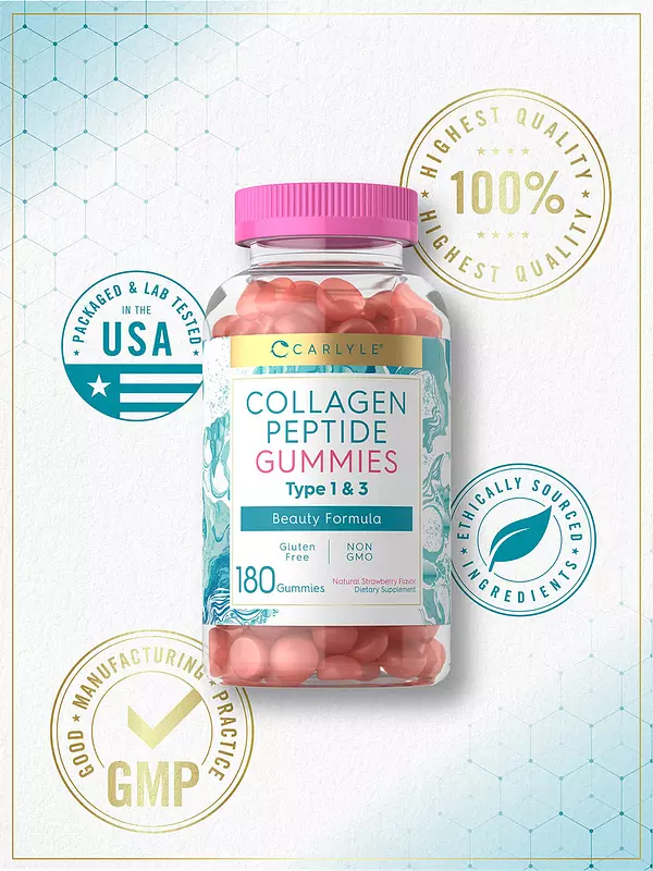 Salud y Equipamiento Médico - Gomitas De Peptidos De Colageno Carlyle De 180 Unidades 5