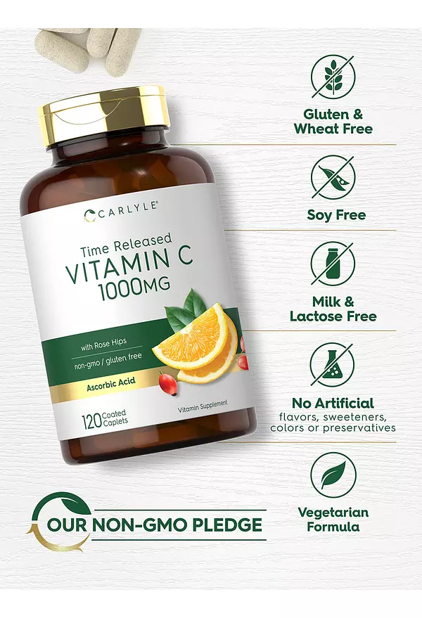 Salud y Equipamiento Médico - Carlyle Vitamina C 1000mg | Liberacion Programada | 120 Caps 4