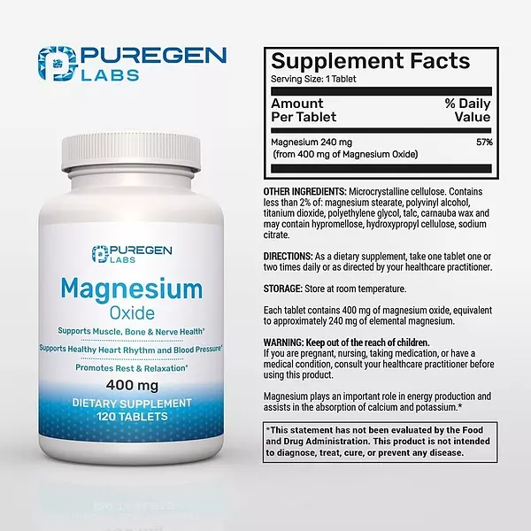 Salud y Equipamiento Médico - Oxido De Magnesio 120 Tab P Pur - - Unidad A $1216 2