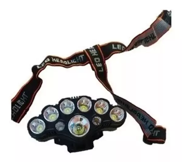 accesorios para electronica - Lampara foco de cabeza con 9 luz led linterna frontal recargable  5