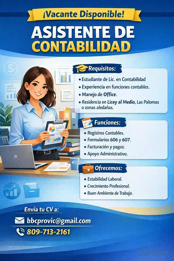 empleos disponibles - ASISTENTE CONTABILIDAD