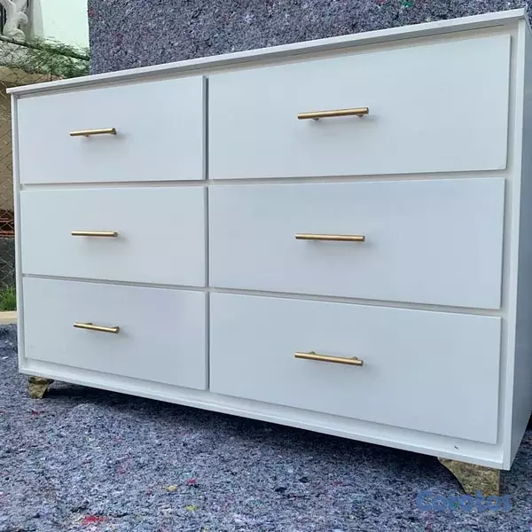 muebles y colchones - Gavetero de seis gavetas grande blanco moderno  2
