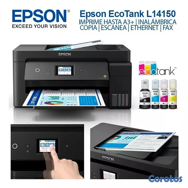 computadoras y laptops - MULTIFUNCION EPSON IMPRESION  13x19 PULGADAS  L14150 BOTELLA DE TINTA DE FABRICA 2