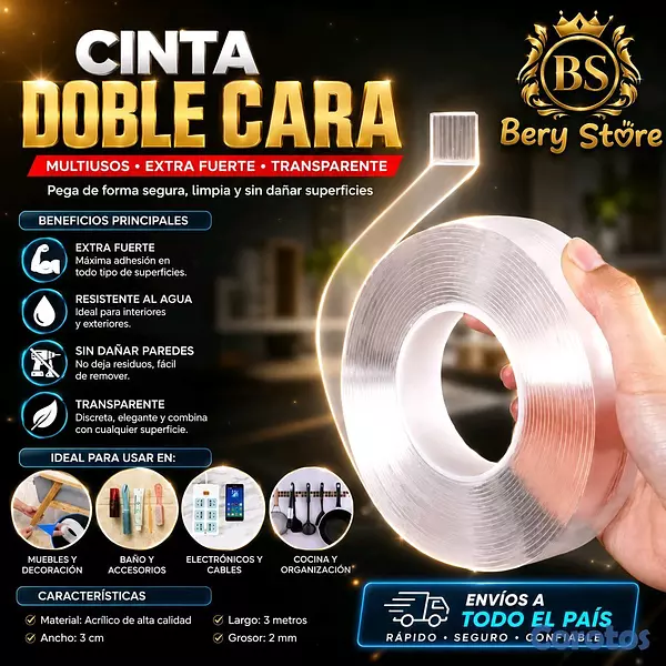 decoración y accesorios - CINTA DOBLE CARA TRANSPARENTE ADHESIVA PREMIUM | CINTA ADHESIVA DOBLE CARA | 5