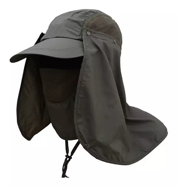 ropa para hombre - Gorra de Protección Solar Anti-UV con Máscara Extraíble Sombrero Tapa Cuello  4