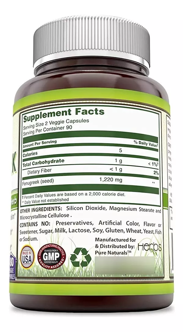 Salud y Equipamiento Médico - Fenogreco 610mg - Pure Naturals 2