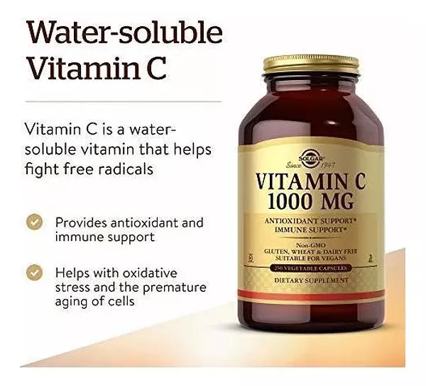 Salud y Equipamiento Médico - Solgar Vitamina C 1000 Mg, 250 Capsulas Vegetales - Antioxid 3