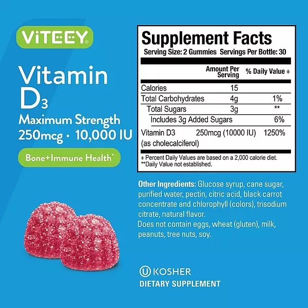 Salud y Equipamiento Médico - Vitamina D3 10000 Iu Viteey - Unid - Unidad A $2898 2