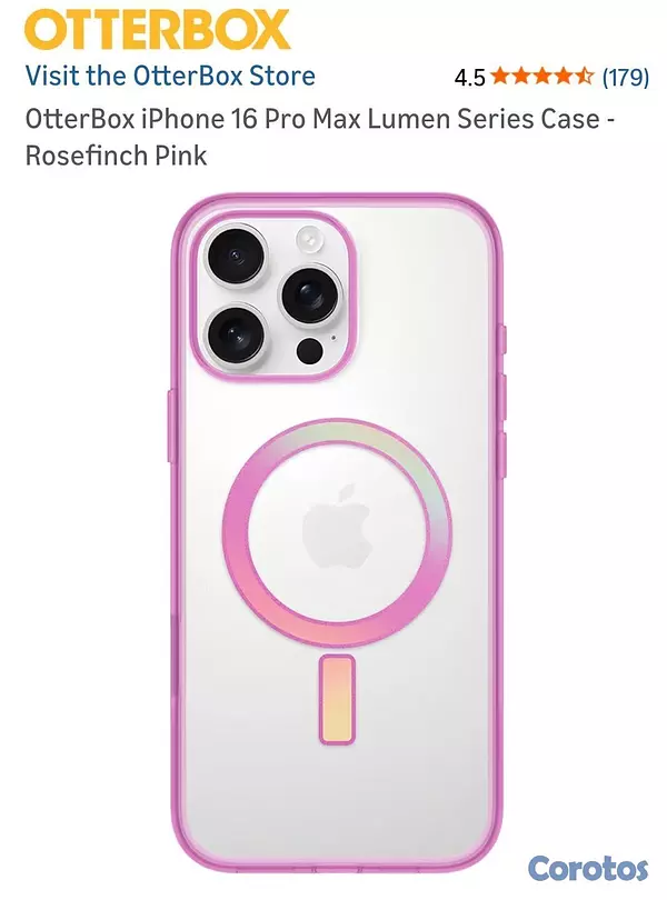 accesorios para electronica - Cover Otterbox iPhone 16 Pro Max Lumen Rose 2