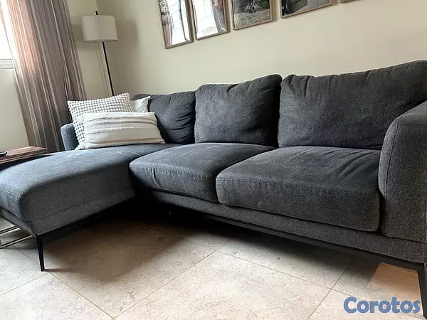 muebles y colchones - Sofá Chaise en Tela 2