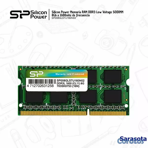 accesorios para electronica - Silicon Power RAM DDR3L SODIMM 1600Mhz de 8Gb 2