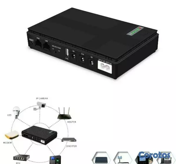 accesorios para electronica - Mini UPS 15000 mAH con salida de voltaje 5v, 9v y 12 voltio 3