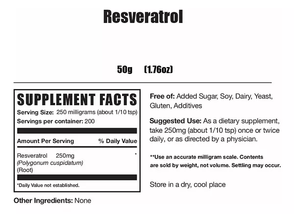 Salud y Equipamiento Médico - Resveratrol 50g Bulk supplements 2
