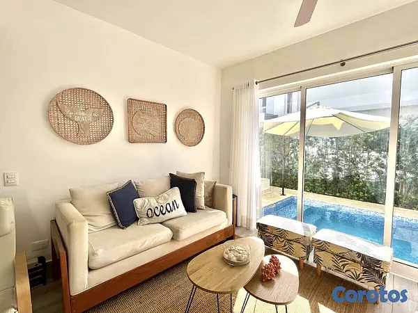 casas vacacionales y villas - En venta iluminada casa amueblada en Juan Dolio, en lo mejor de Metro Country Cl 2