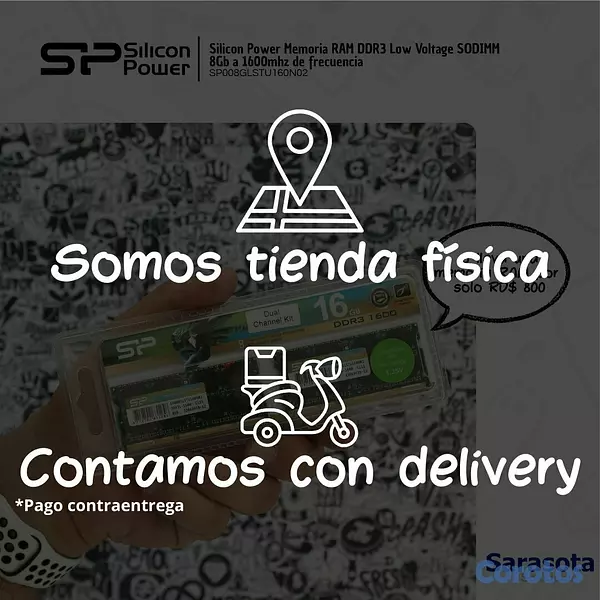 accesorios para electronica - Silicon Power RAM DDR3L SODIMM 1600Mhz de 8Gb 3