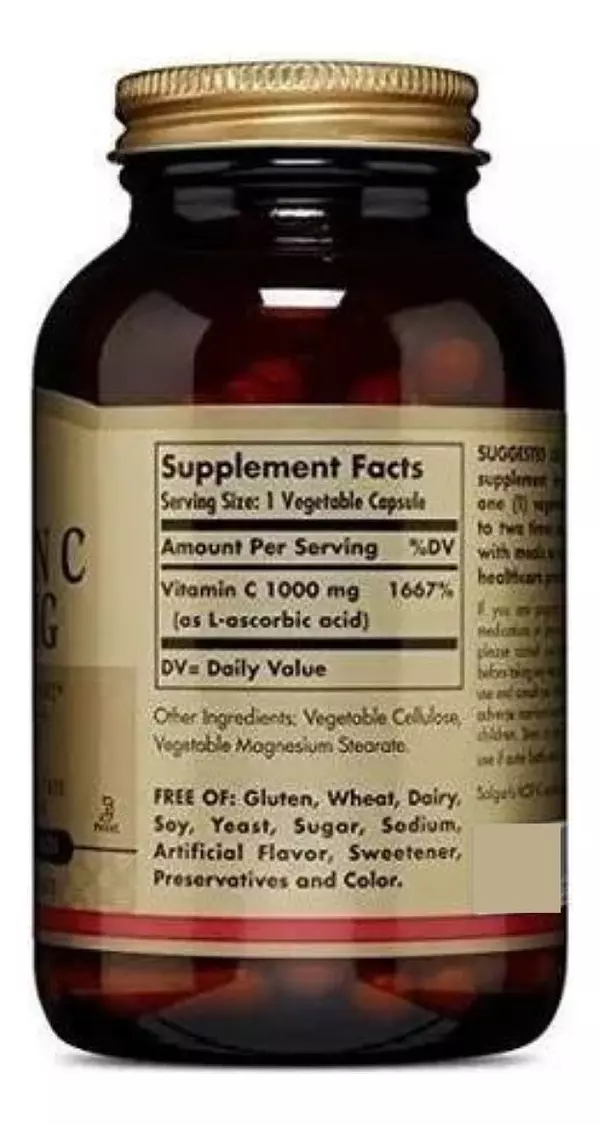 Salud y Equipamiento Médico - Vitamina C Solgar 100 Capsulas 2