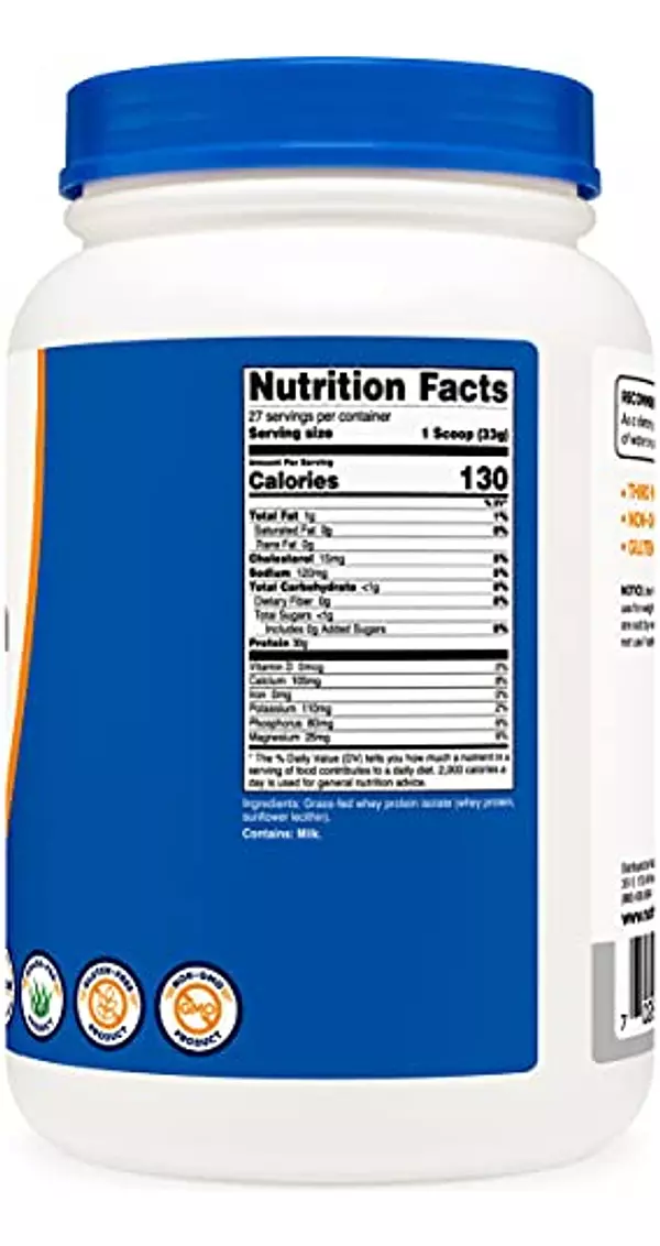 Salud y Equipamiento Médico - Proteina Aislada De Suero Alimentado Con Hierba -nutricost 4