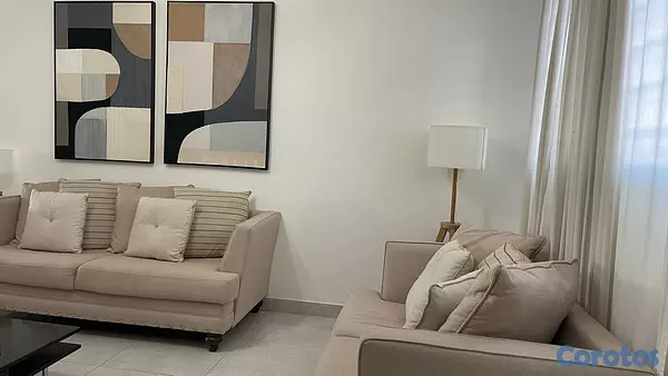 muebles y colchones - Juego de Sofás Beige Modernos (2 piezas) 3