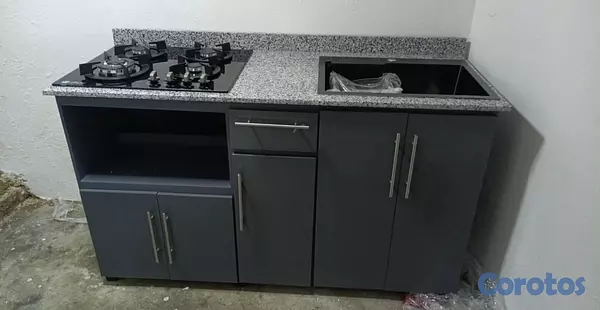 electrodomesticos - Mueble en hidrofugo con estufa empostrada,fregadero, despensa.  
 6