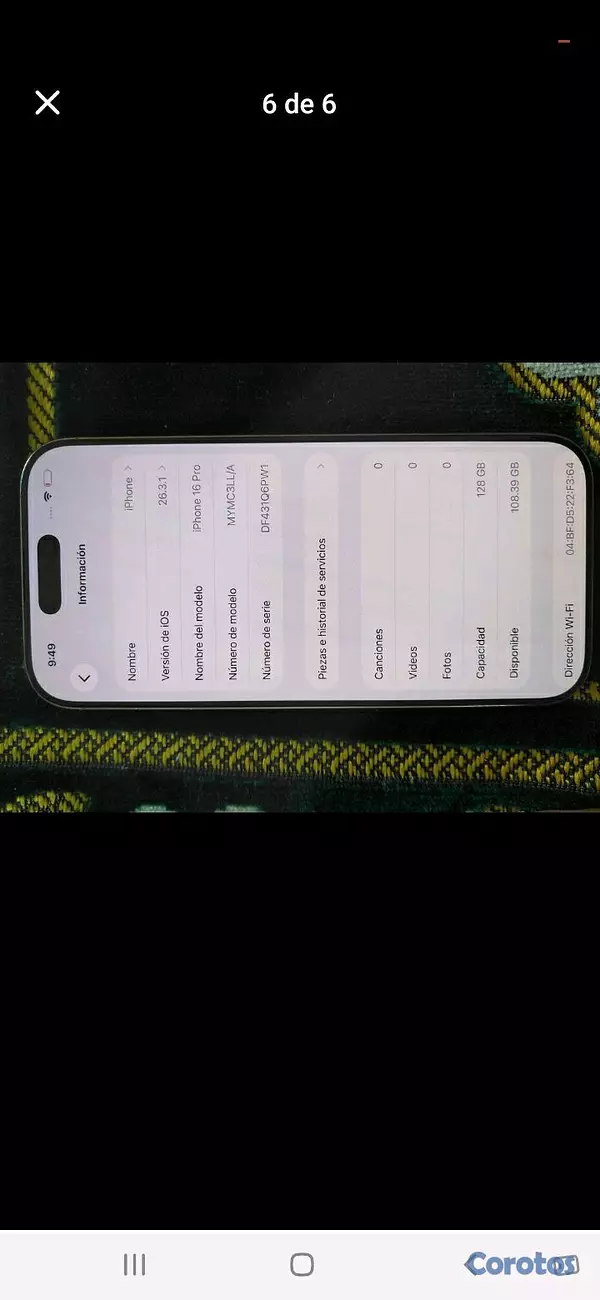 celulares y tabletas - Iphone 16Pro 6