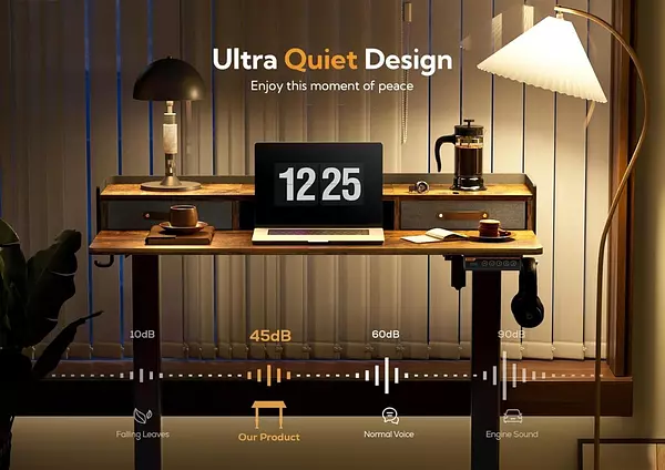 muebles y colchones - Claiks Escritorio De Pie Electrico Con Cajones 48 Pulgada 8