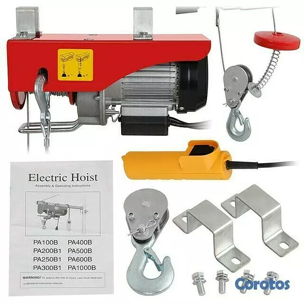 equipos profesionales - Gancho electrico de polea hidraulica winche Cabrestante grua eléctrico de 1000KG 5
